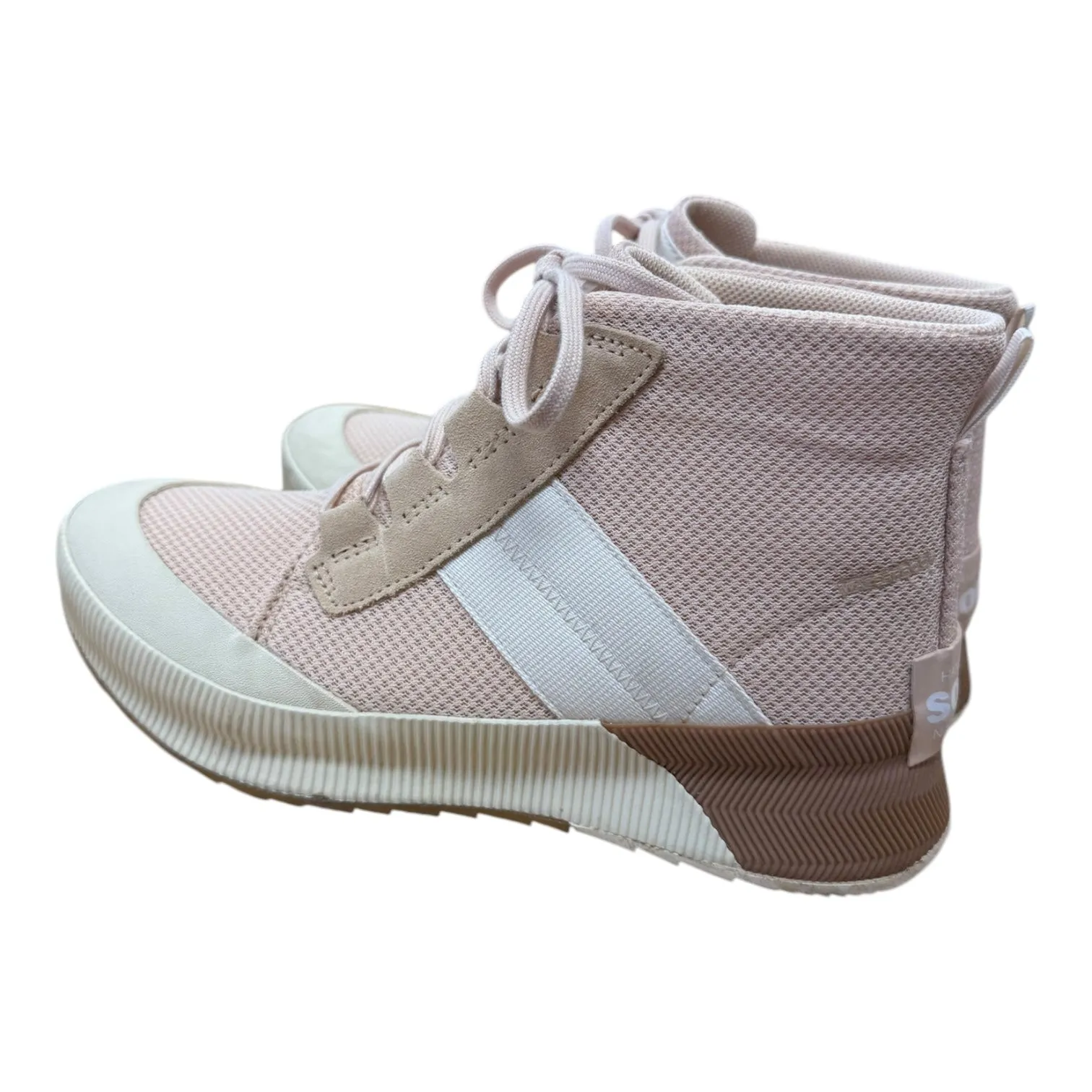 Shearling Trim Ankle Boots Boots Ankle Flats By Sorel In Peach, Size:9