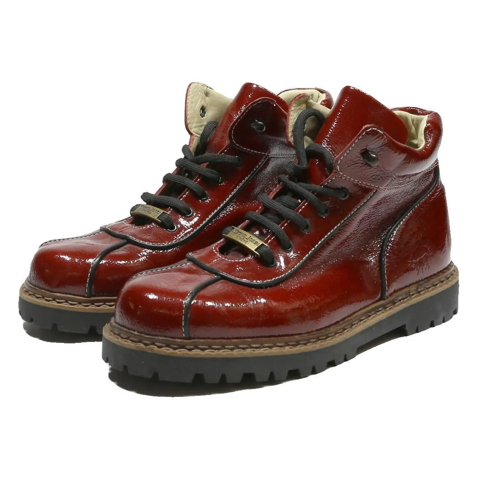 Comfy Ankle Boots MICHEL JORDI Womens Ankle Boots Leather Red UK 4 Stylish Comfortable