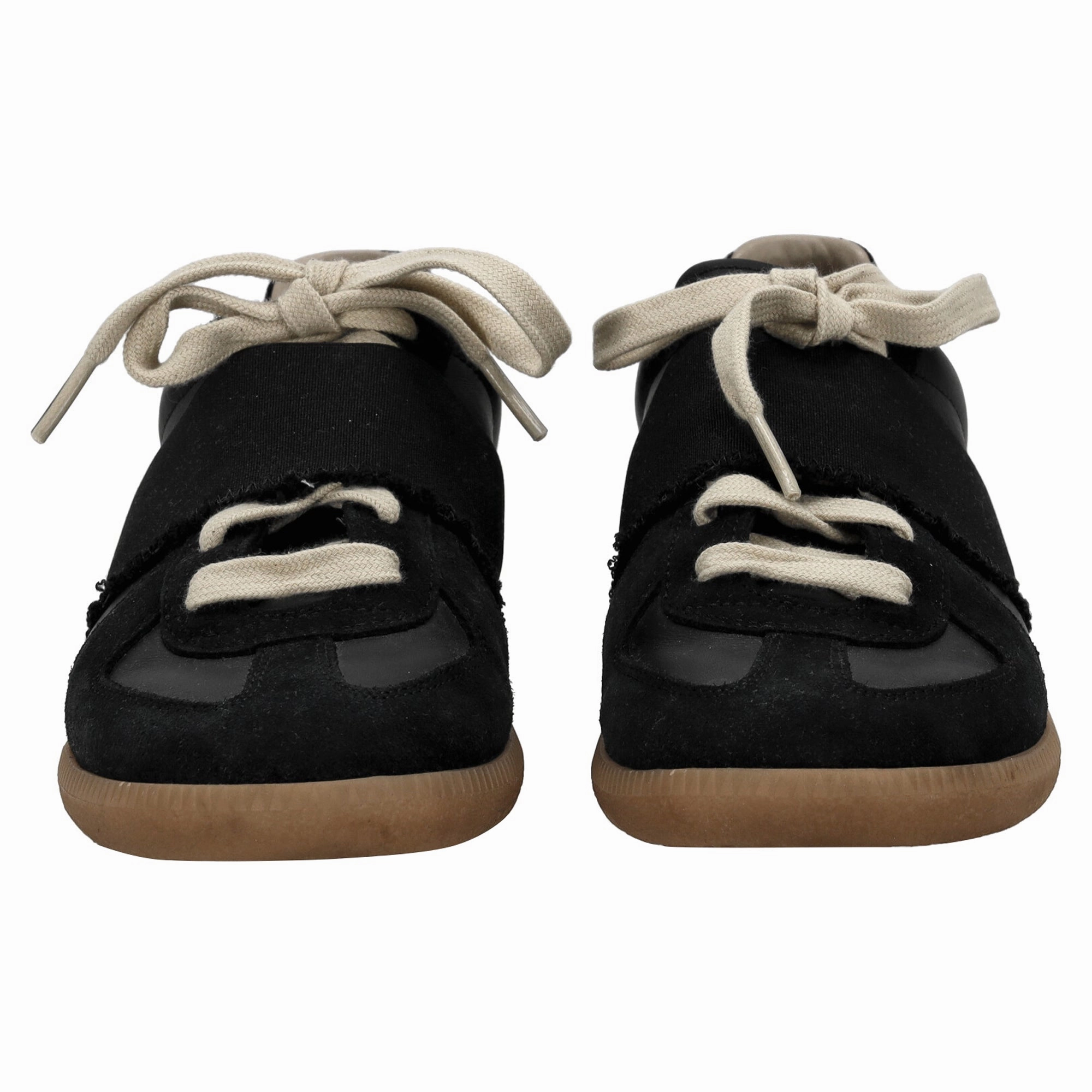 Sneakers Minimalist Maison Margiela Replica Low-Top Sneakers in Black Calf Leather and Suede