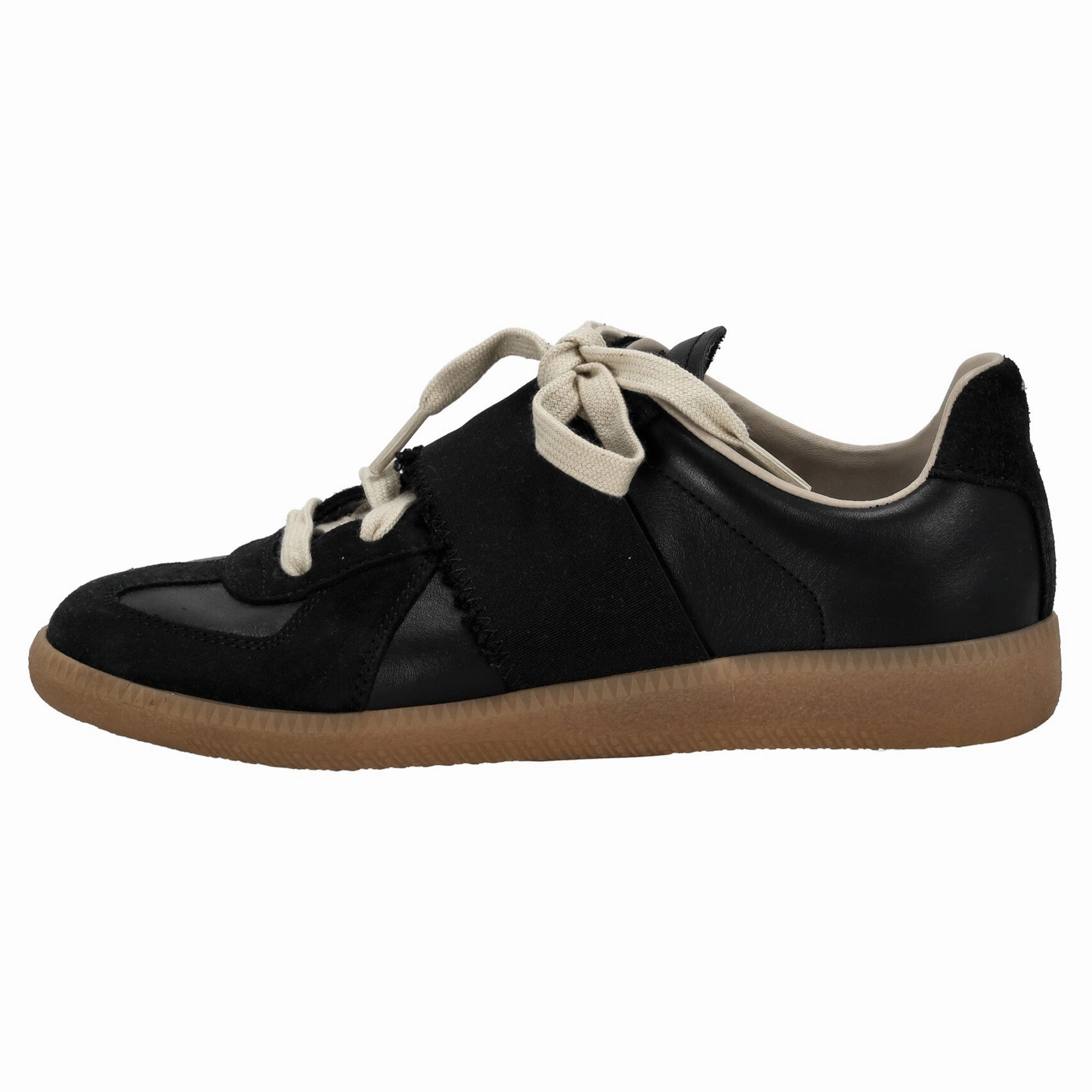 Dc Skateboard Sneakers Maison Margiela Replica Low-Top Sneakers in Black Calf Leather and Suede