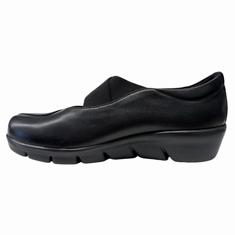 Wolky Cursa Mighty Black Leather Shoe (Women's) Canvas Slip On Shoes