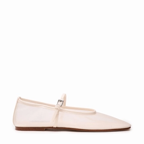 Mash Flat Shoe IVORY Flat Ballerina Shoes With Strap