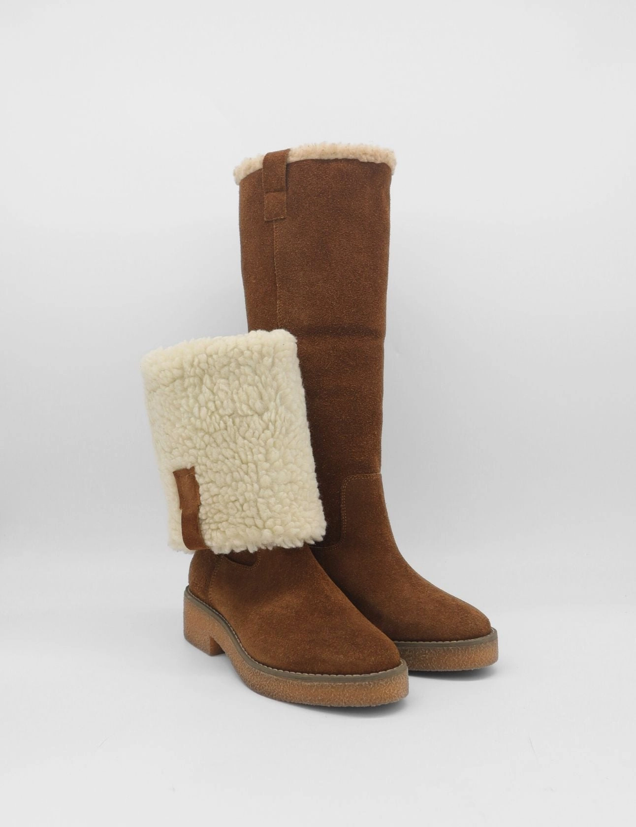 Aspen tall 2-in-1 convertible boots in brown upper suede and shearling lining womens shoes Backpacking Boots