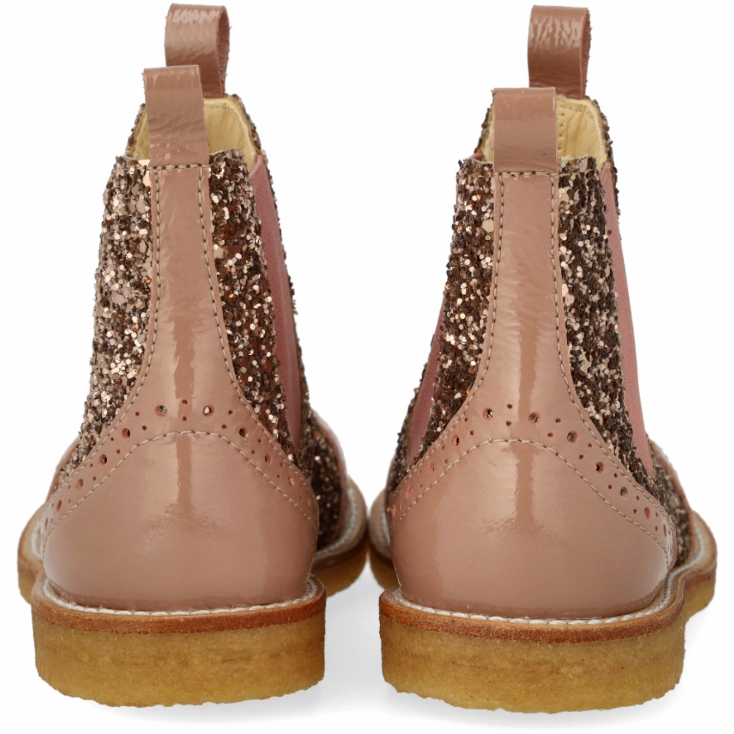 Angulus Clay/Clay Glitter/Rosa Chelsea Boot Med Glitter Og BrAndues Detaljer Qvc Dress Boots