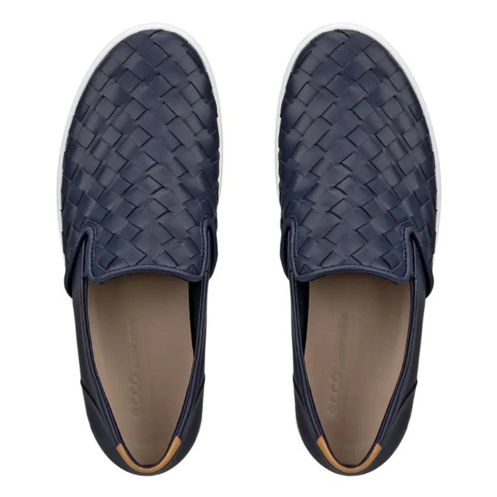 Arch Support Slip On Ecco Soft 7 Woven Marine Leather Slip-On (Women's)
