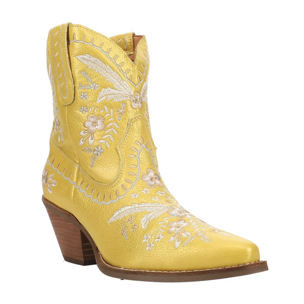 Eastland Boots Primrose Floral Embroidered Metallic Snip Toe Cowboy Booties