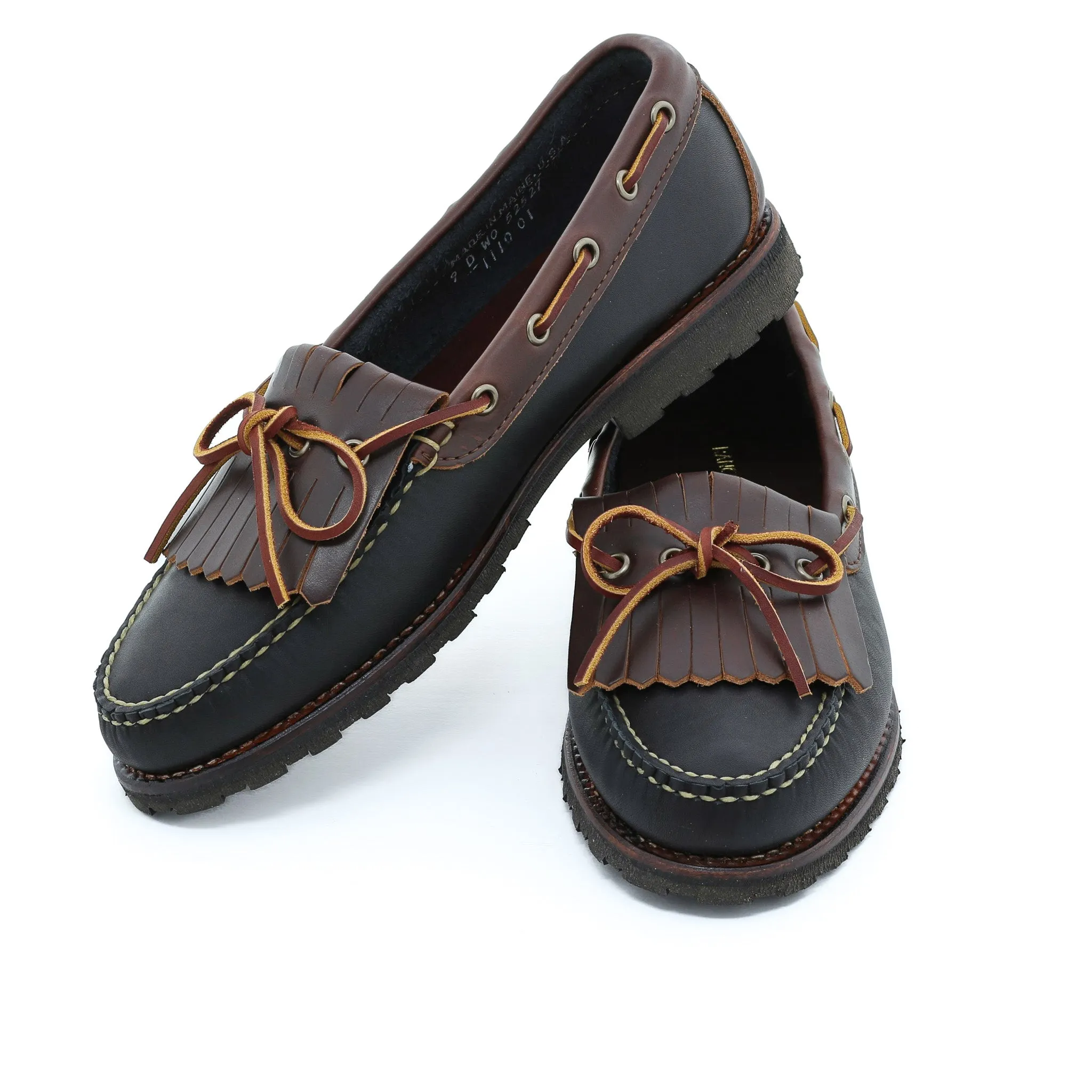 Johnston And Murphy Tassel Loafers Kiltie Loafer - Black Latigo/Heritage Brown