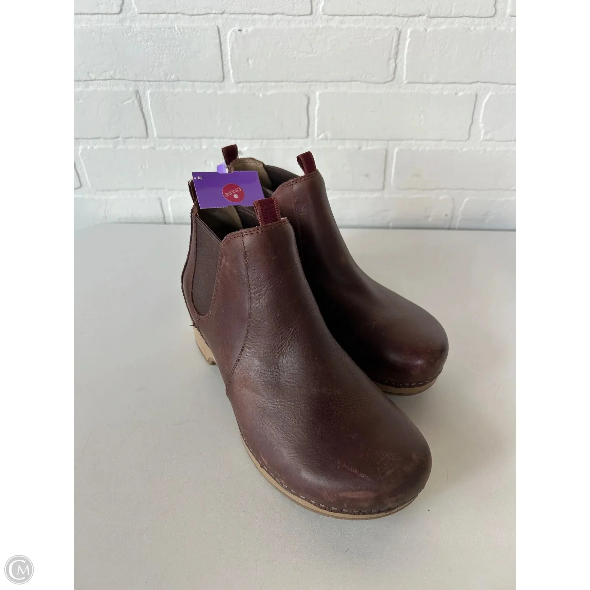 Boots Ankle Heels By Dansko In Brown, Size: 8.5 Business Casual Ankle Boots