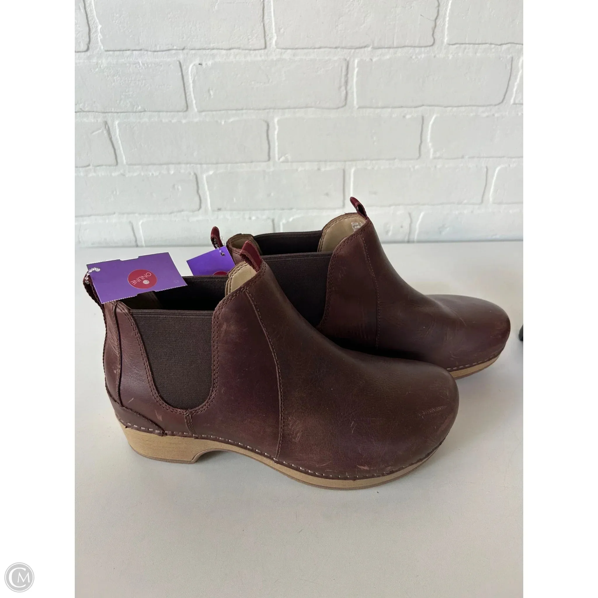 Boots Ankle Heels By Dansko In Brown, Size: 8.5 Buckle Ankle Boots