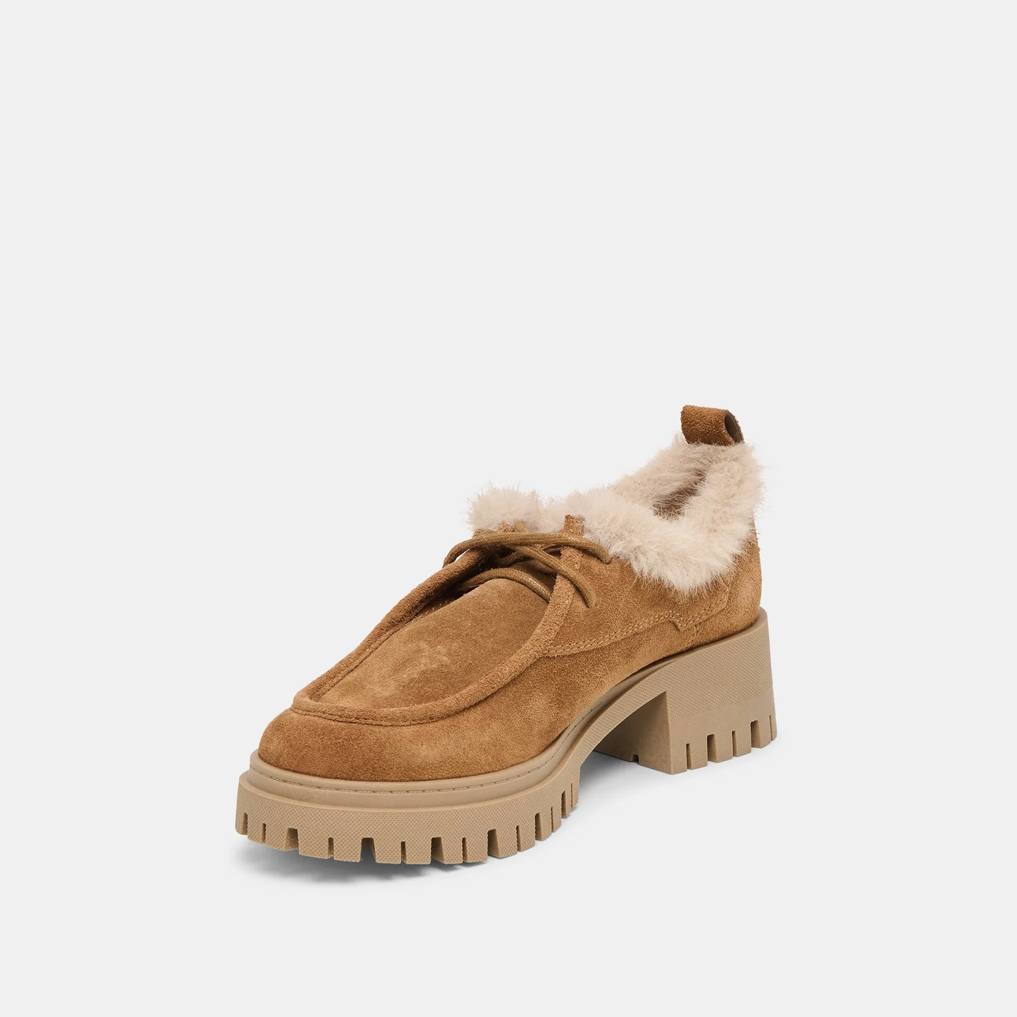 Classy Loafers MILZA PLUSH LOAFERS LT BROWN SUEDE