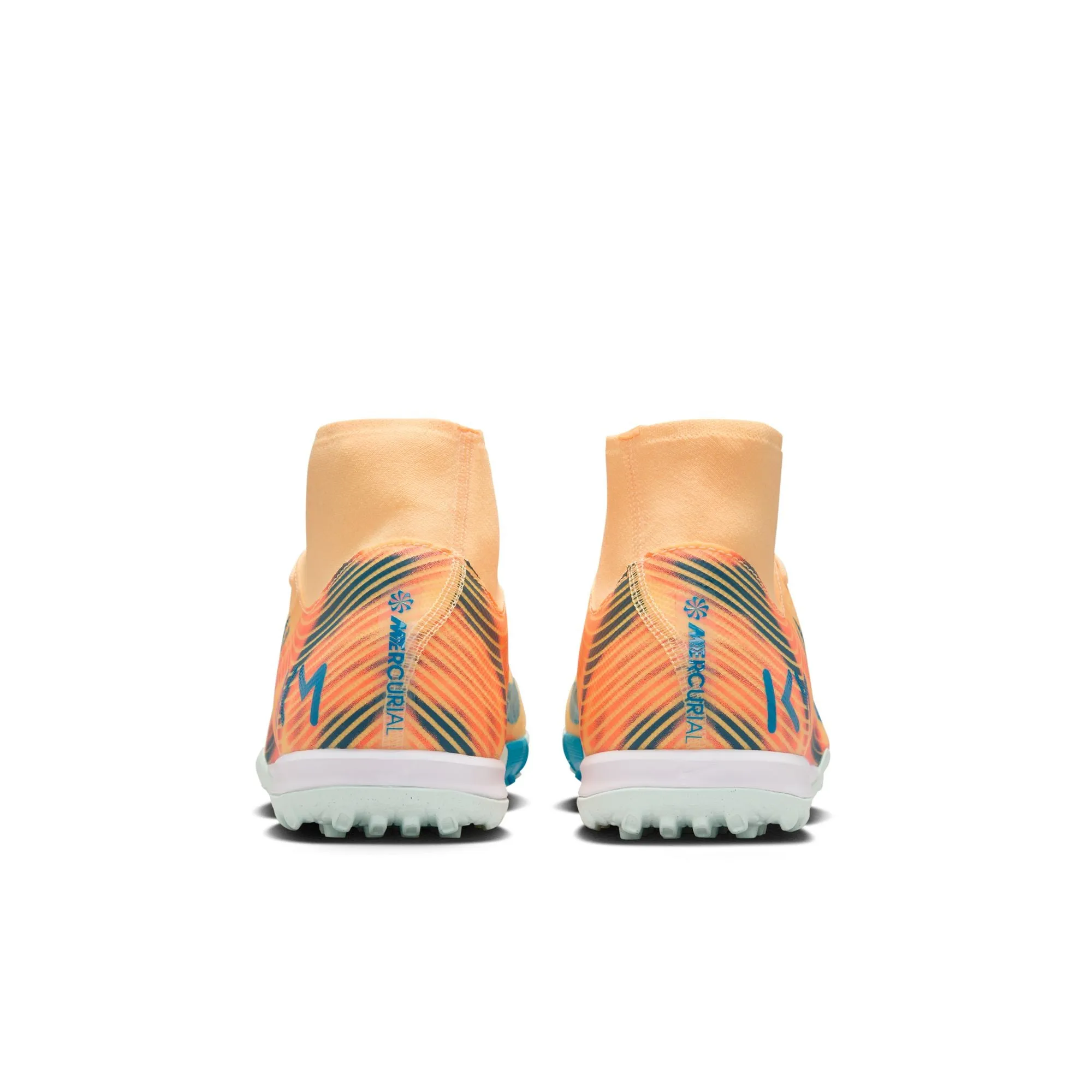 Nike Air Zoom Mercurial Superfly 10 Academy Kylian Mbapp TF Turf Soccer Shoes - Melon Tint/Neo Turq Igloo Slide Soccer Cleats