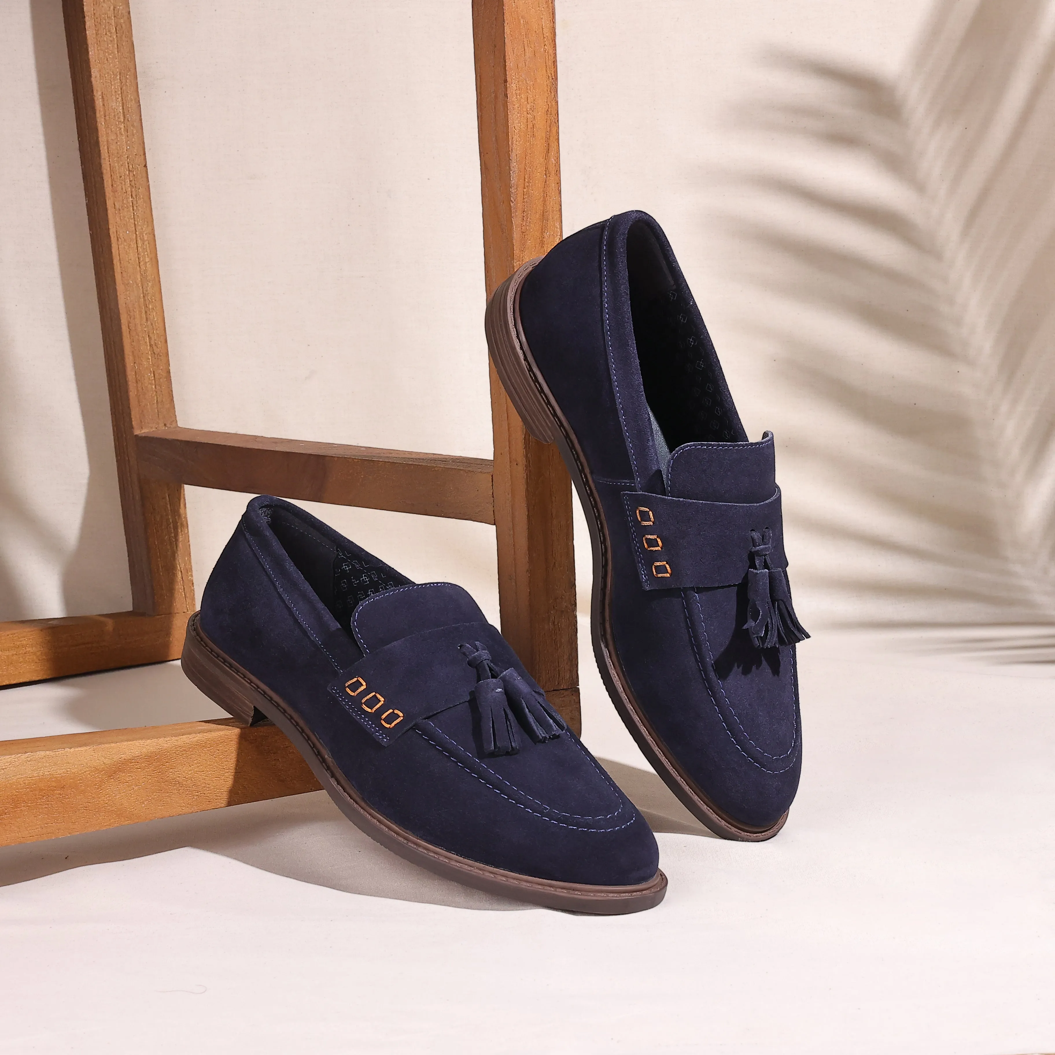 Charleston Suede Leather Tassel Loafers - Navy Loafers Sperry Top Sider