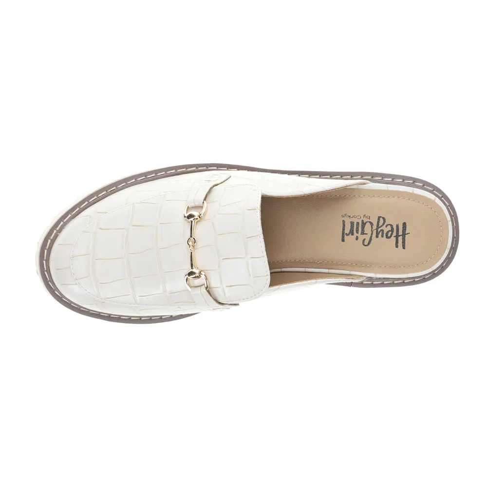 Wingin It Embossed Lug Sole Mules Peace And Love Loafers