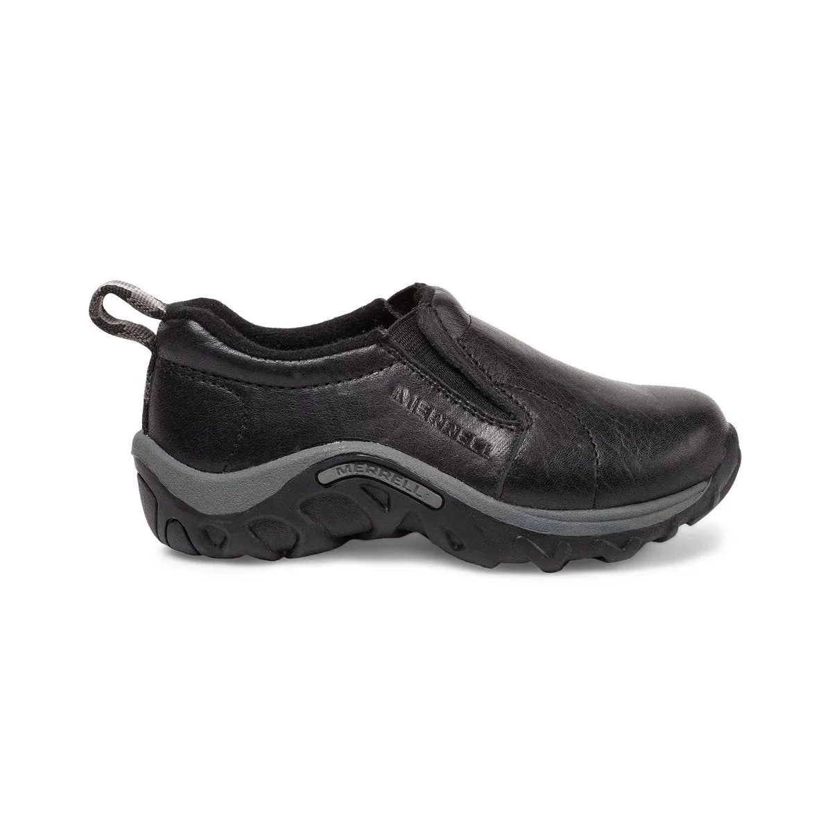 Merrell Boy's Jungle Moc Black Leather Slip-on Slip In Shoes