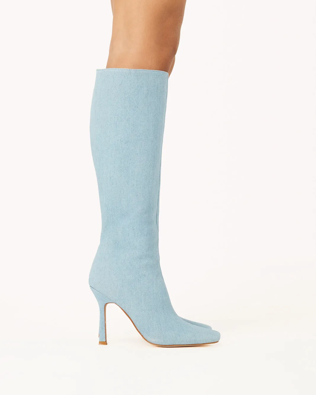 Combat Boots Heels LAINEY - BLUE DENIM