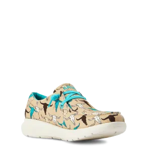 Tennis Clay Court Shoes Ariat Ladies Hilo Multi-Color Steerhead Print Shoes 10042517