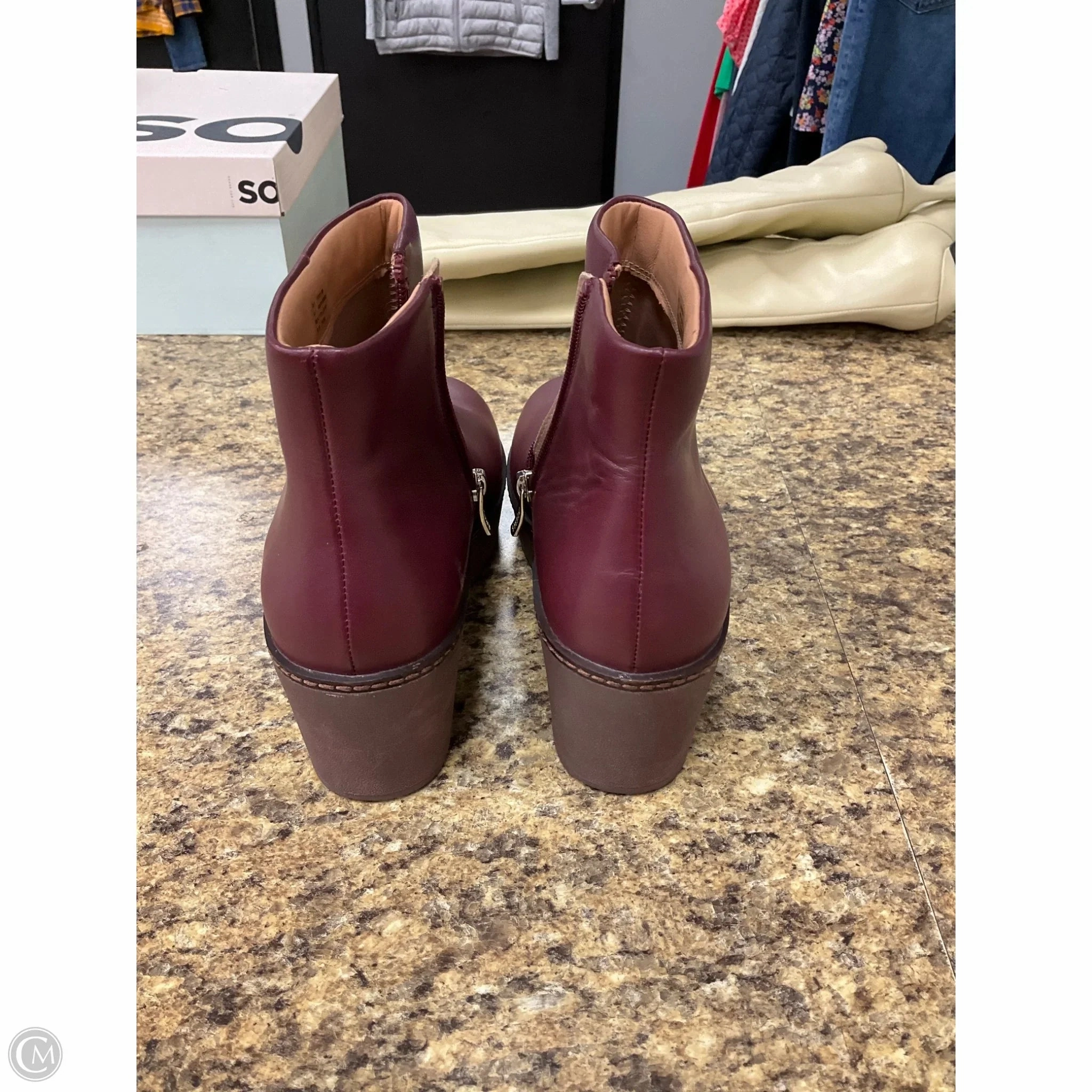 Boots Ankle Flats By Fitflop In Maroon, Size: 7 Pictures Of Ankle Boots With Dresses