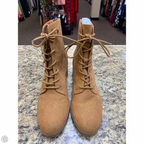 Boots Ankle Heels By Loft In Tan, Size: 10 High Heel Ankle Boots