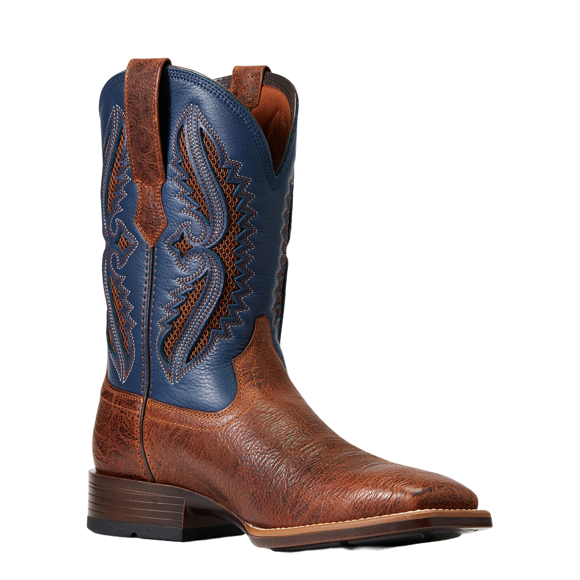 Horse Sports Boots Ariat Men's VentTEK 360 Rowder Tan & Blue Boots 10040238