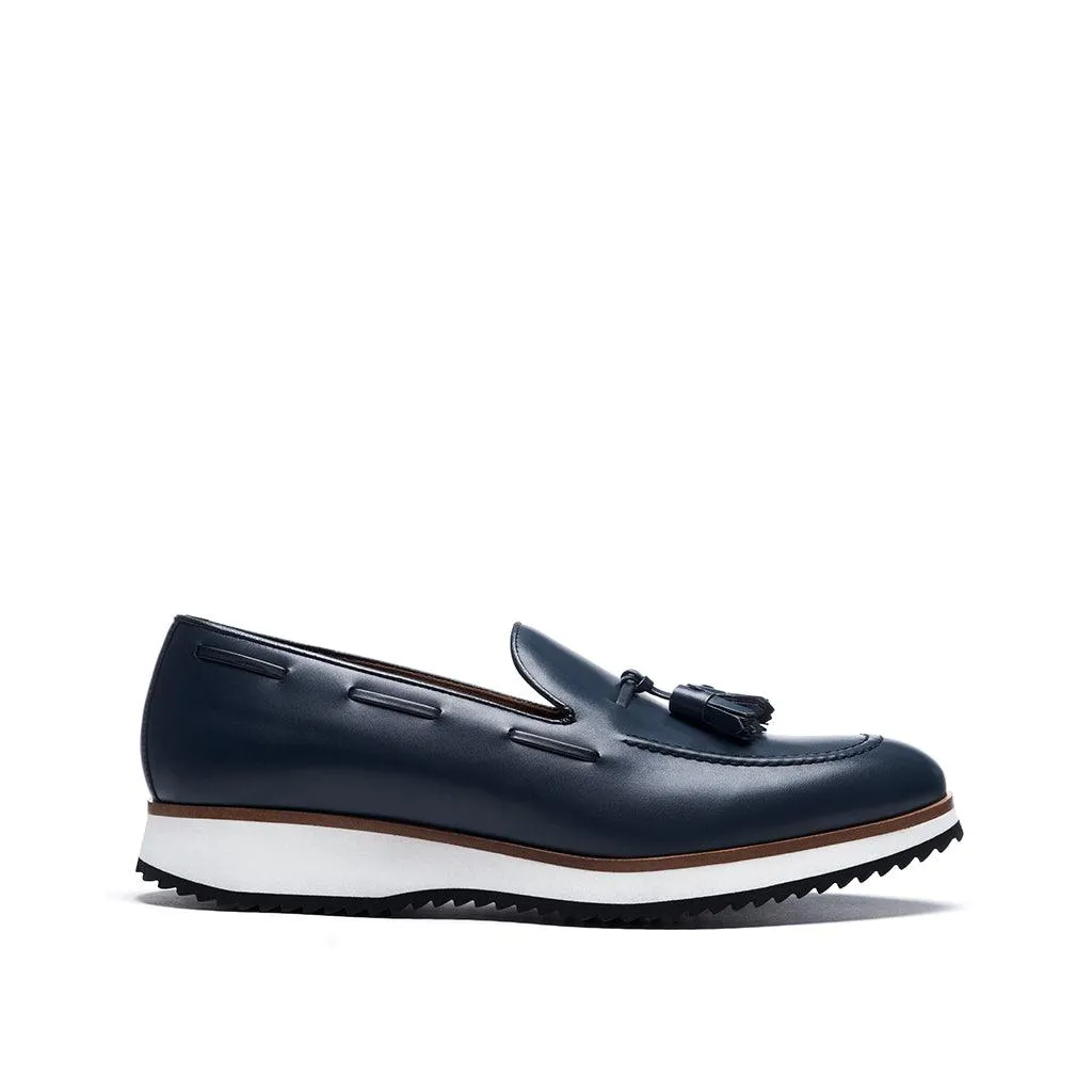 Navy Calf Tassel Loafer Runner Designer Loafers For Sale