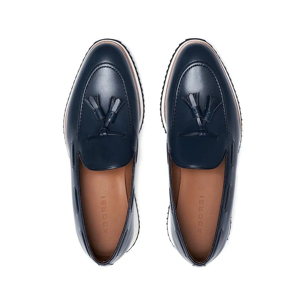 Navy Calf Tassel Loafer Runner Michael Kors Platform Loafers