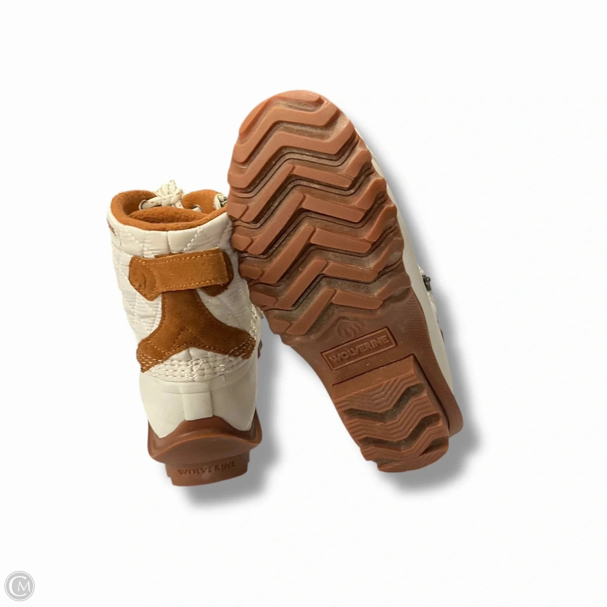 Boots Snow By Clothes Mentor In Ivory, Size: 7.5 Black Wide Calf Boots