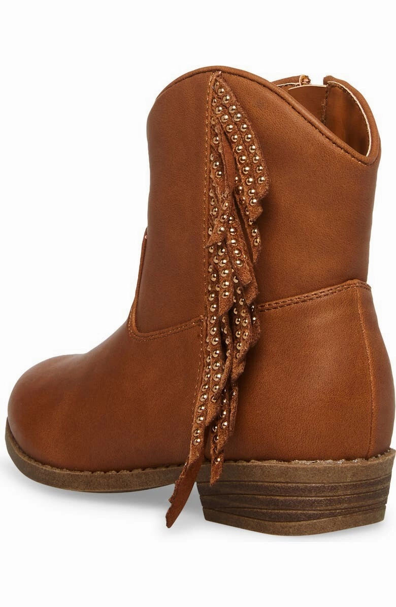 Military Tactical Boots Steve Madden Willaa Western Boots Kids  Brown Leather Fringe Bootie ZPO3455