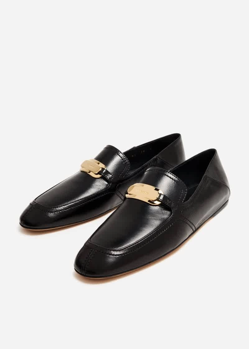 Ferragamo Elaine New Vara Buckle Leather Loafers Polo Club Loafers