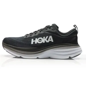 Hoka One One Bondi 8 Men's 2E Wide Fit Running Shoe - Black/White Mens Running Shoes For Sale