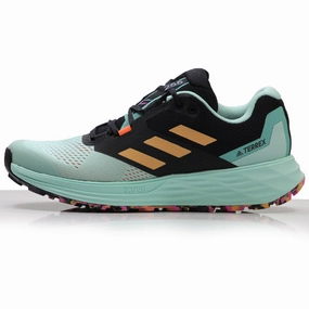 Best Gym Running Shoes adidas Terrex Two Flow Women's Trail Shoe - Clear Mint/Hazy Orange/Screaming Pink