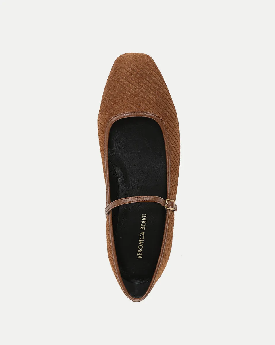 Ellie Corduroy Suede Flat Leopard Flats Shoes