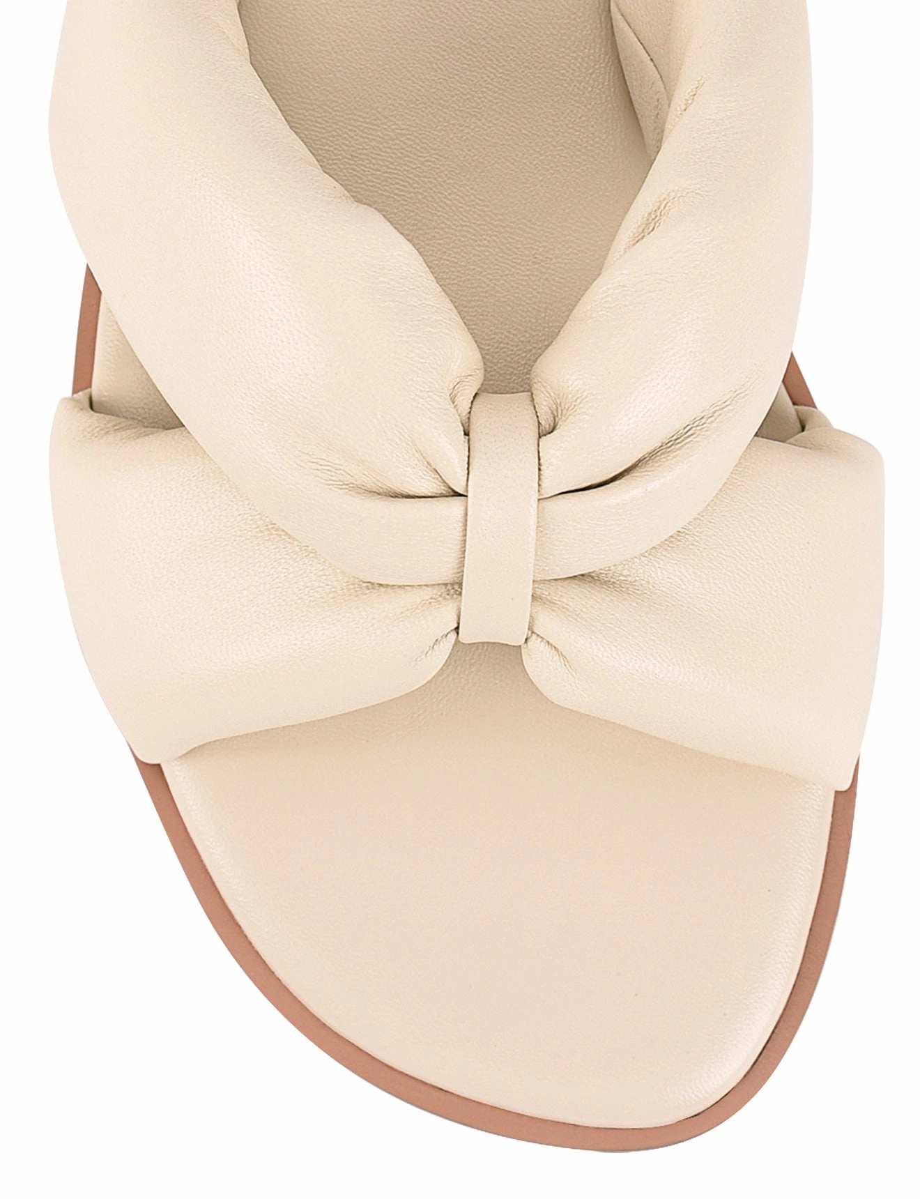 Flat Strap Shoes Madeline Flat Slides - Beige Leather