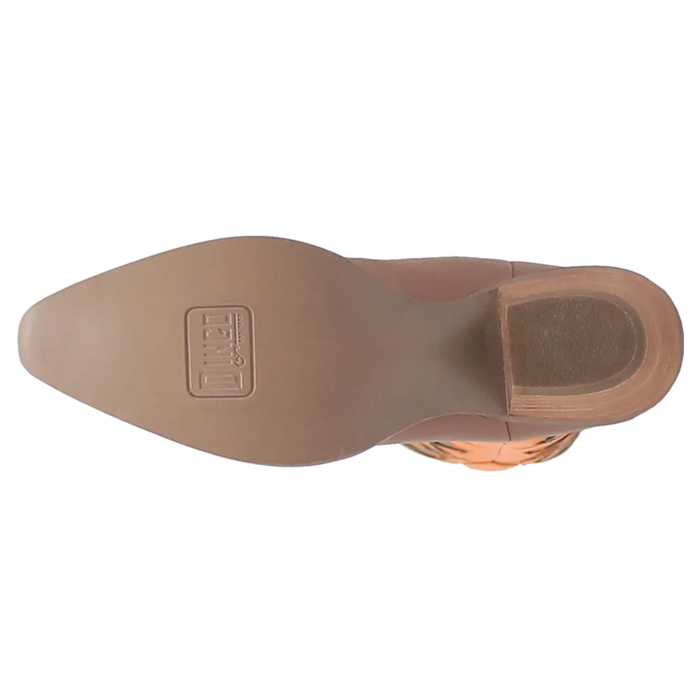 Fold Over Leather Boots Goodness Gracious Tooled-Inlay Floral Snip Toe Cowboy Boots