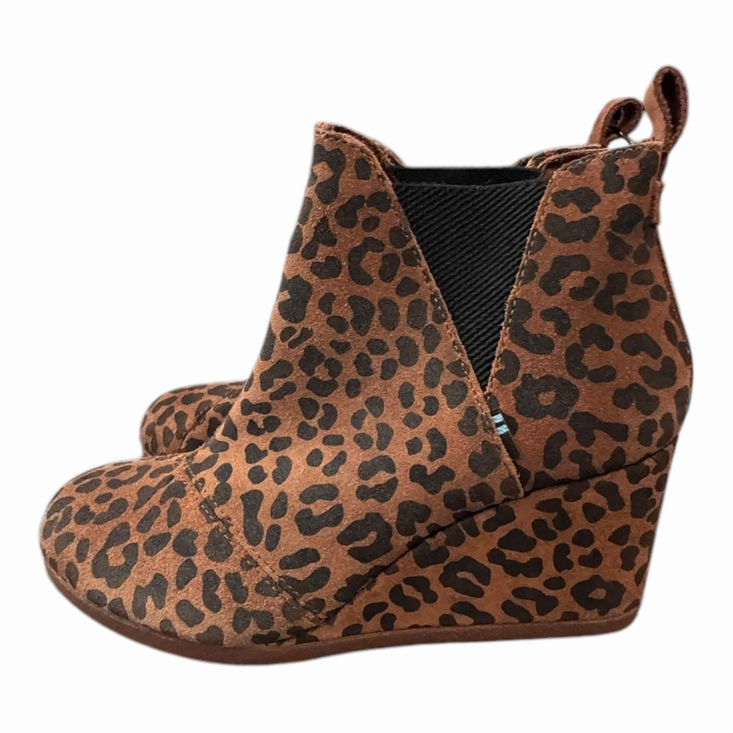 Ruffle Ankle Boots Boots Ankle Heels By Toms In Animal Print, Size:6.5