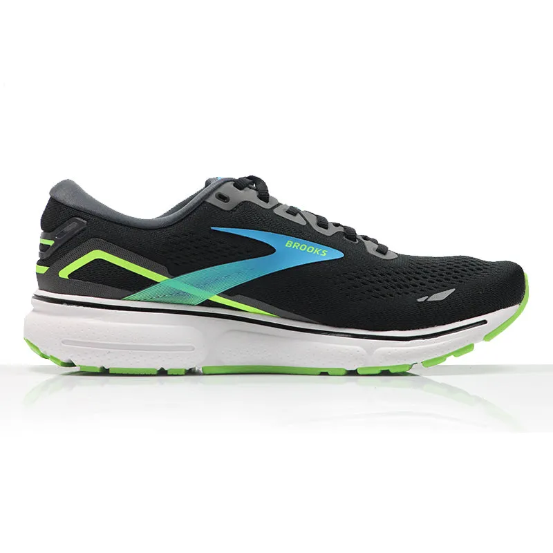 Running Shoes Size 7 Brooks Ghost 15 Men's Running Shoe - Black/Hawaiian Ocean/Green