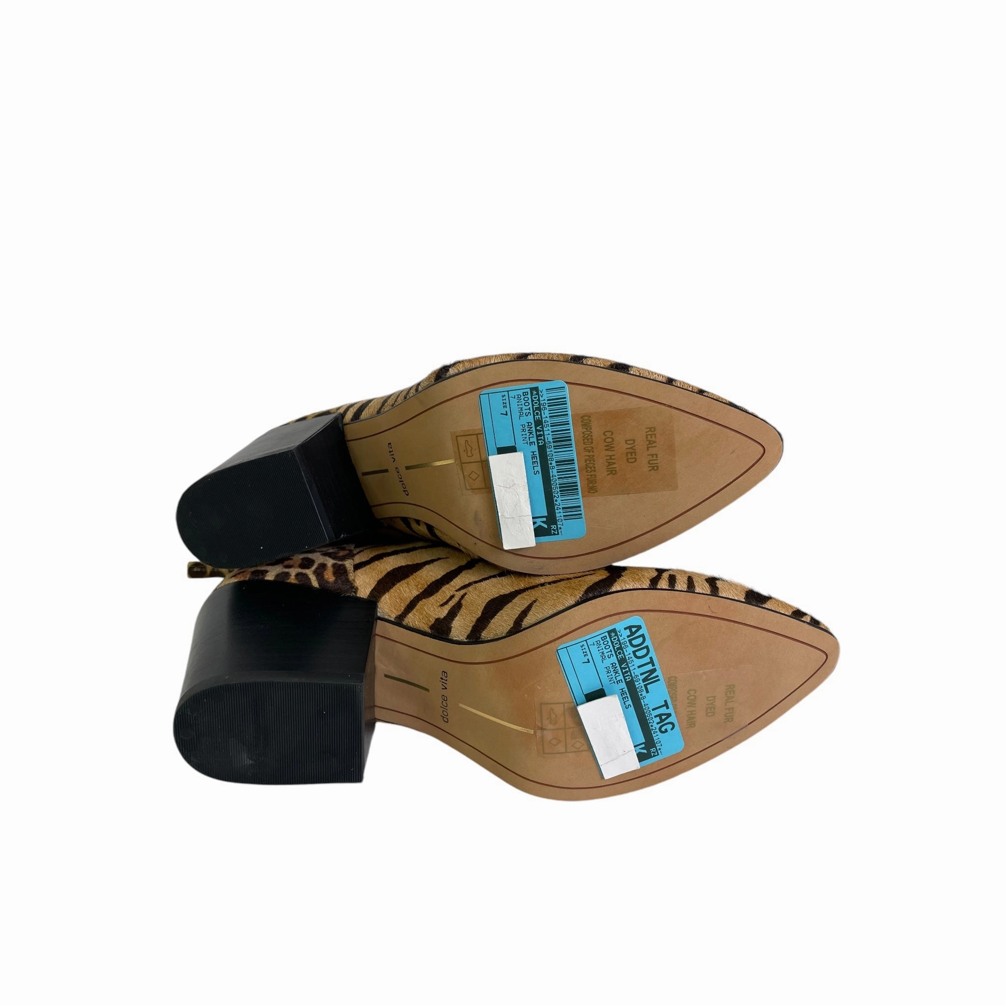 Ankle Boots Textile Boots Ankle Heels By Dolce Vita In Animal Print, Size:7