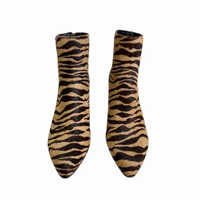 Boots Ankle Heels By Dolce Vita In Animal Print, Size:7 Metallic Heel Stretch Ankle Boots