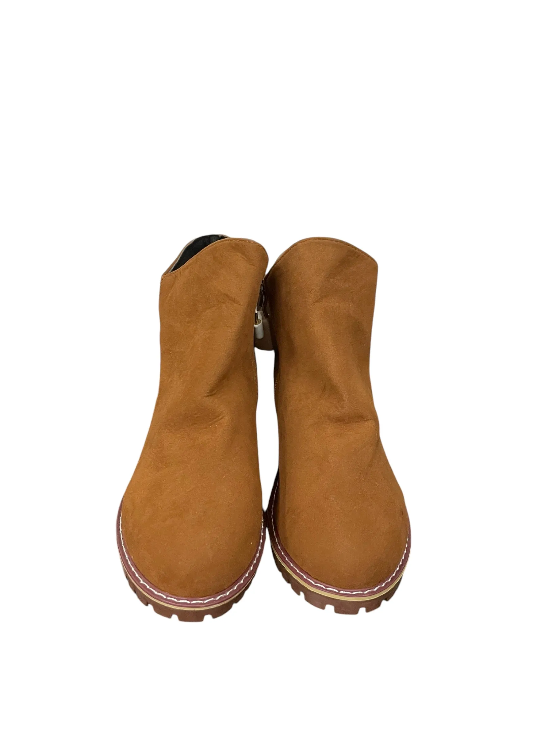 Boots Ankle Flats By Clothes Mentor In Brown, Size: 8.5 Francesco Russo Ankle Boots