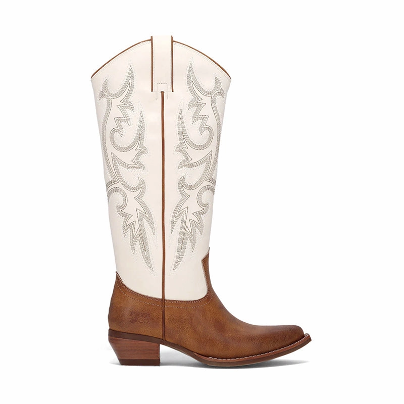 Women's Irlene Tall Deco Stitch Off White/Caramel/Gold Trekking Boots Winter