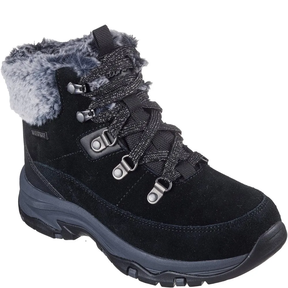 Skechers Trego Snow Worries Hiker Square Toe Boots Mens Black