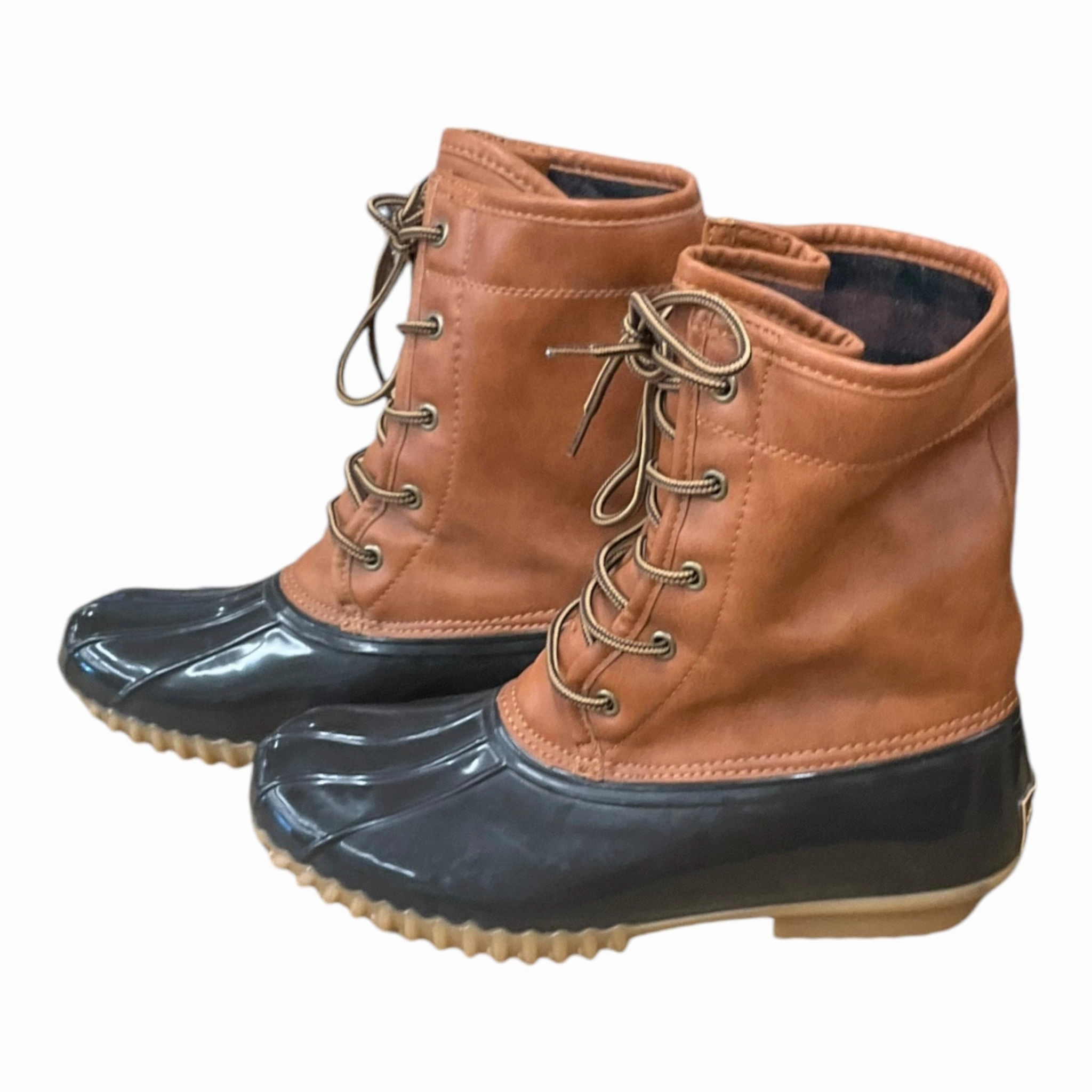 Ankle Comfort Boots Boots Snow By Clothes Mentor In Green & Tan, Size: 9