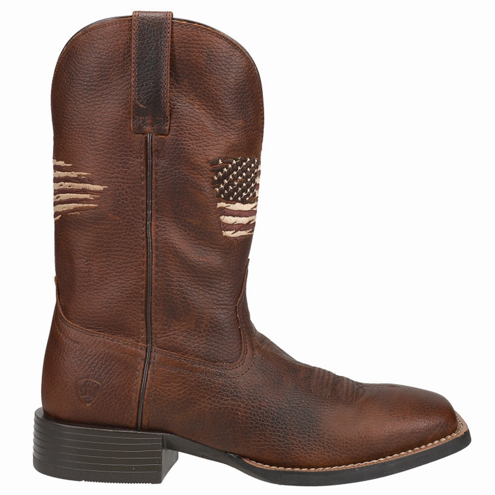Over The Knee High Boots Wide Calf Sport All Country Patriotic Square Toe Pull On Cowboy Boots