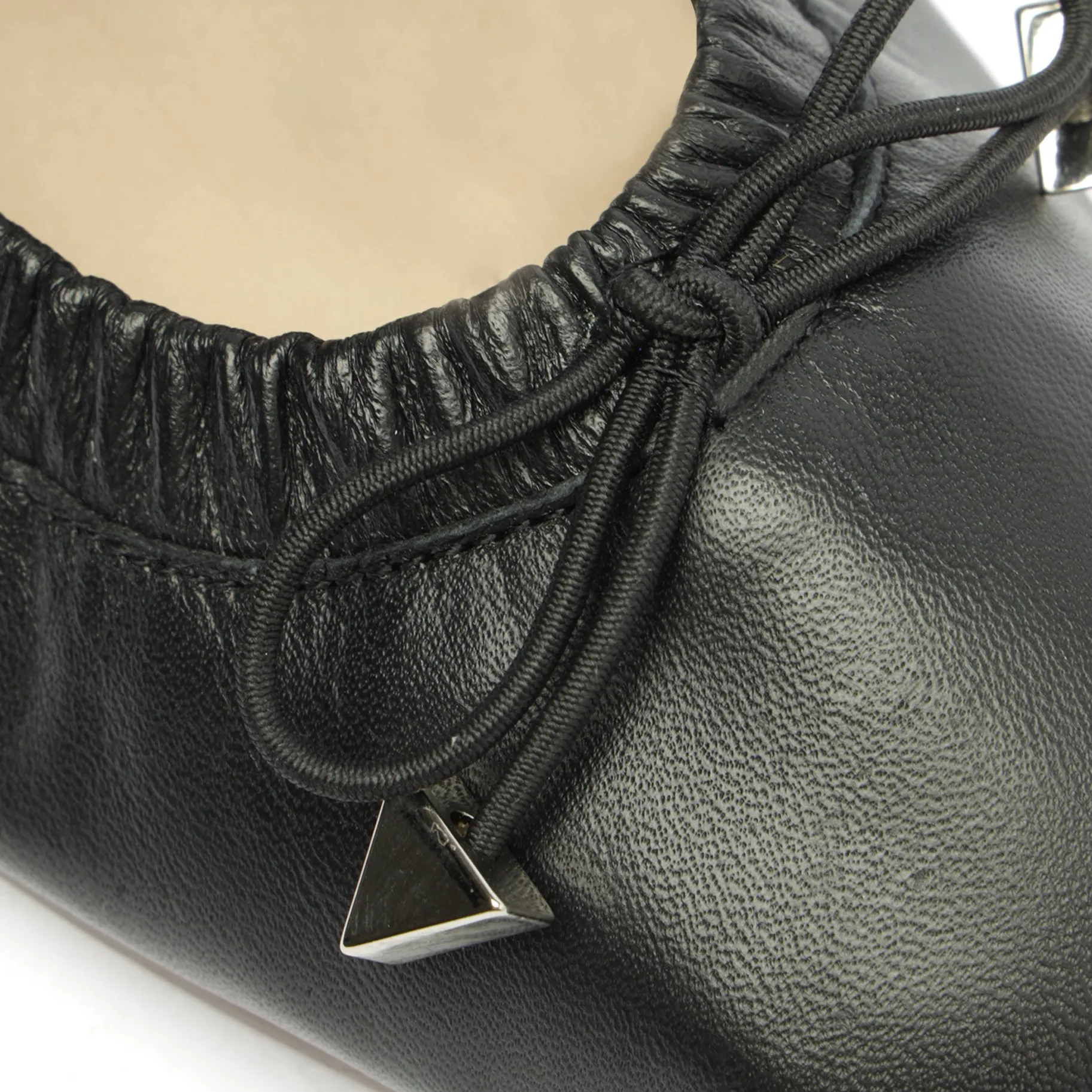 Fanny Leather Flat Flat Pointed Toe Slingback Shoes