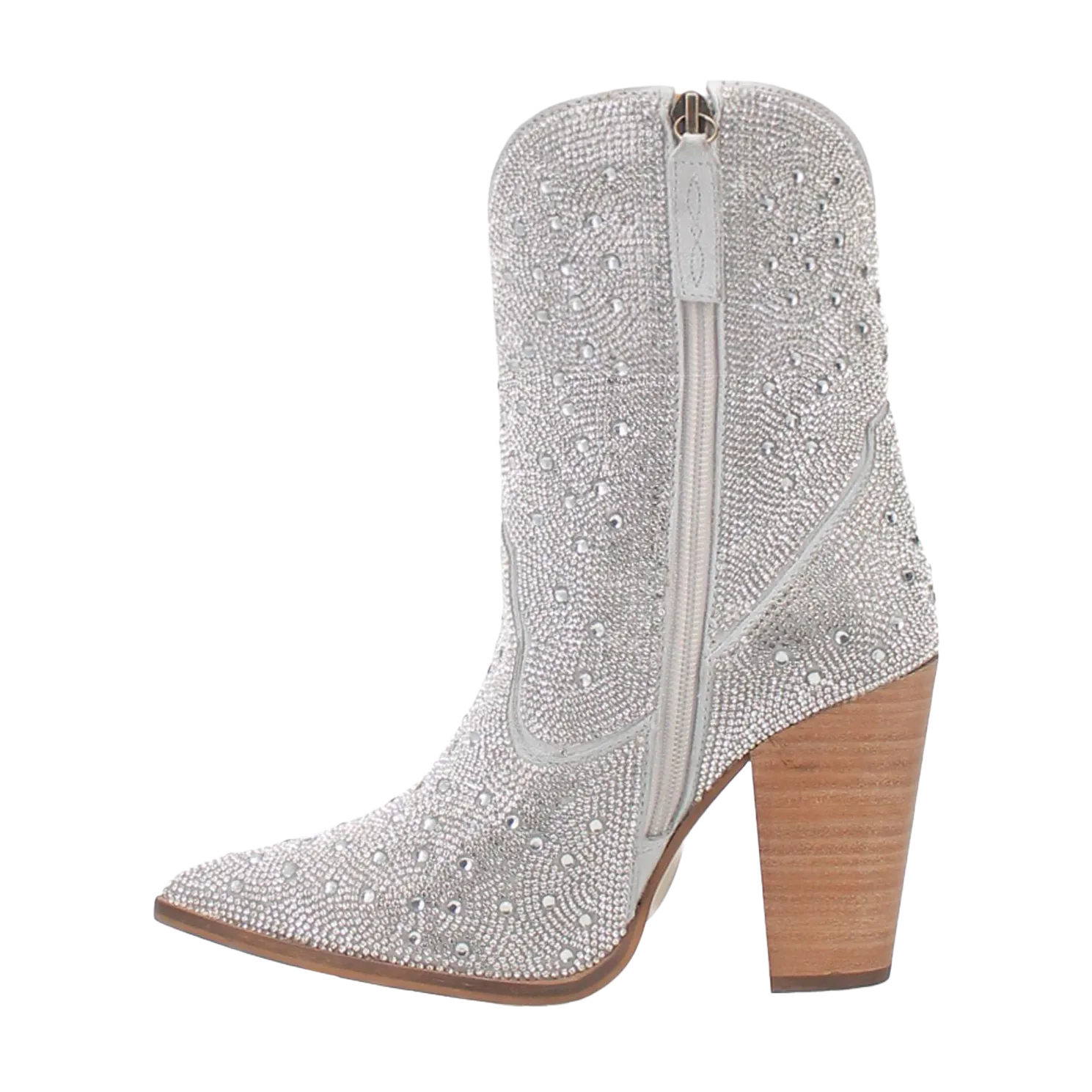Dingo Ladies Neon Moon Silver Rhinestone Booties DI567-GY6 Brown Tall Boots