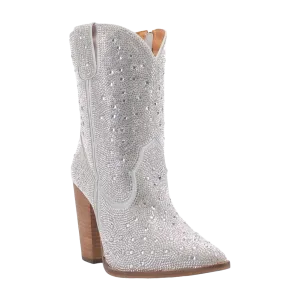 Brown Suede Cowgirl Boots Dingo Ladies Neon Moon Silver Rhinestone Booties DI567-GY6