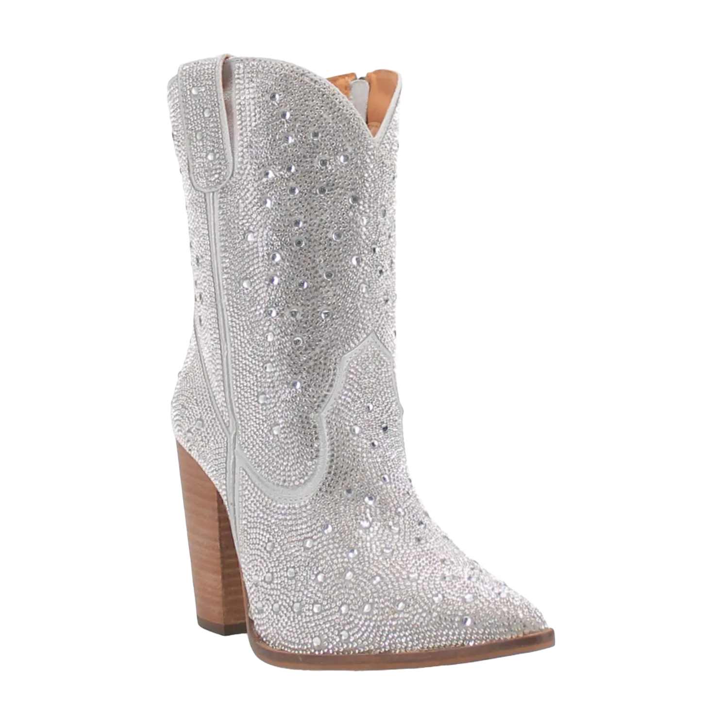Work Boots Shop Dingo Ladies Neon Moon Silver Rhinestone Booties DI567-GY6