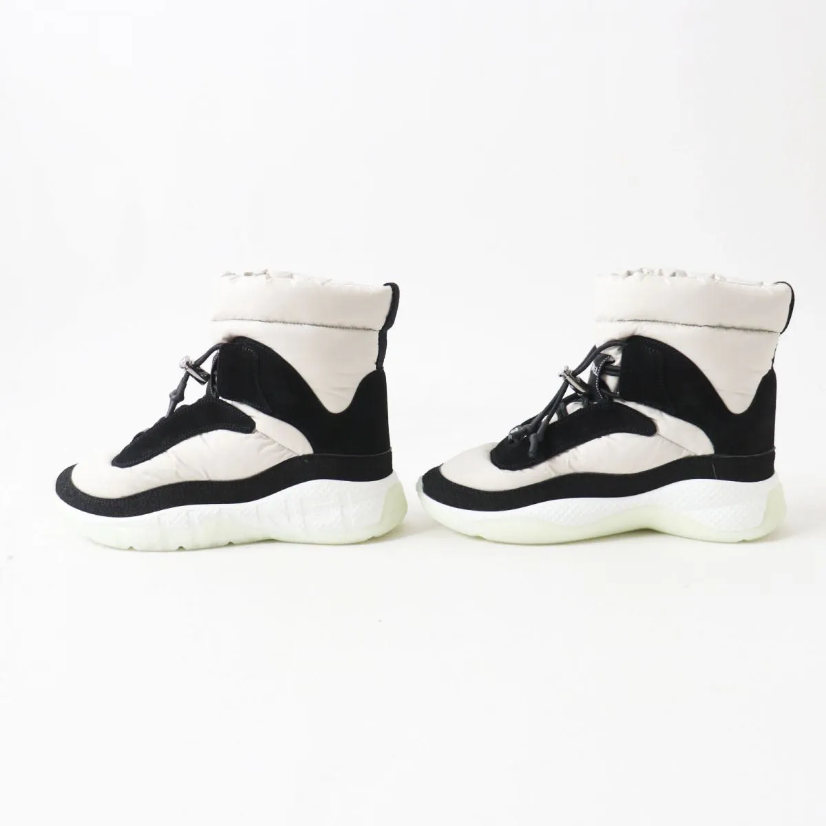 Chanel COCO Mark Snow Boots Nylon Suede Black Gray Motorcycle Boots For Men