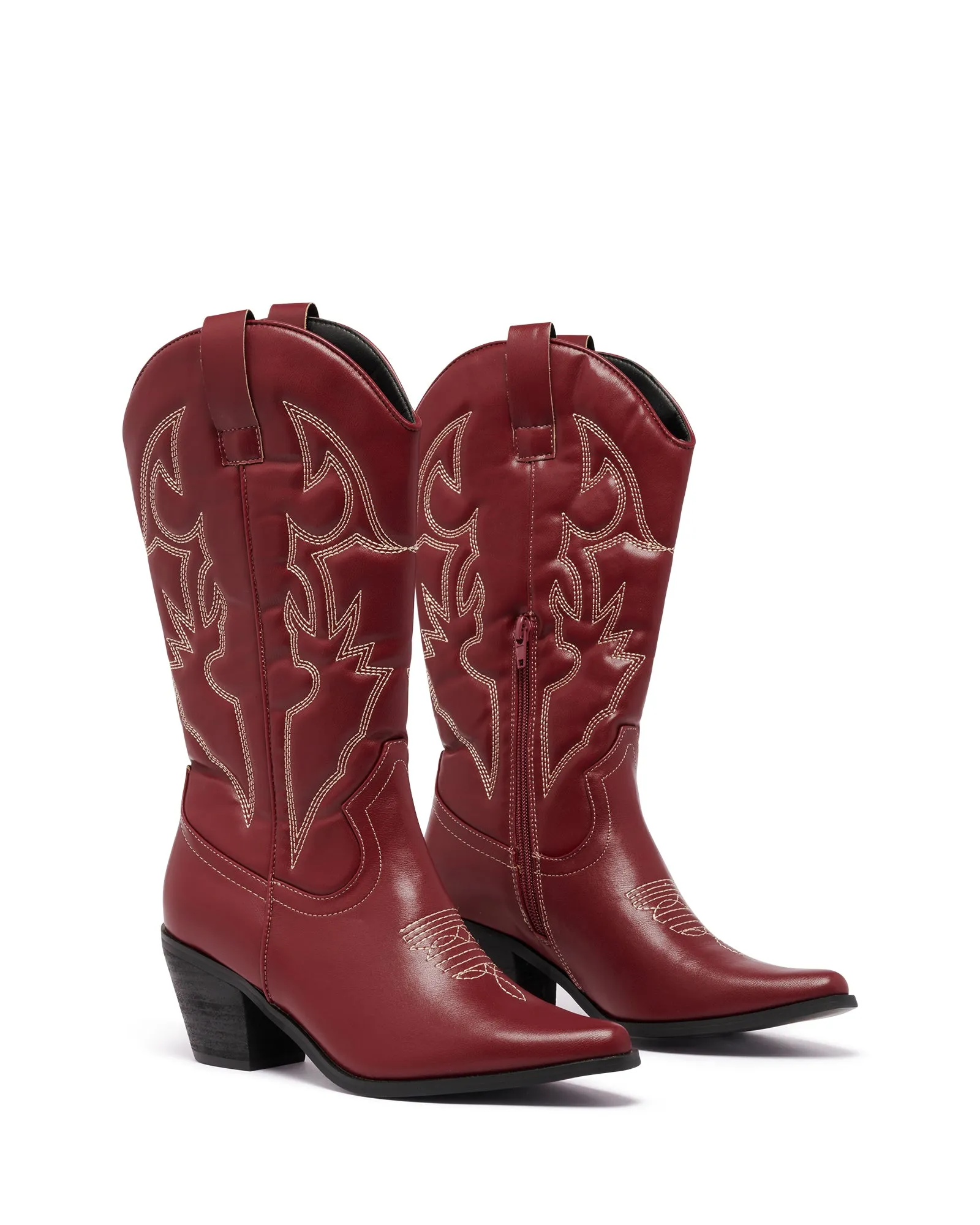 Clayton Cowboy Boot Cherry Burgundy Knee High Boots