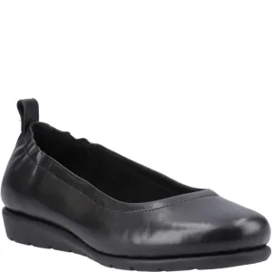 Hush Puppies Skylar Ballerina Shoes Black And Silver Loafers