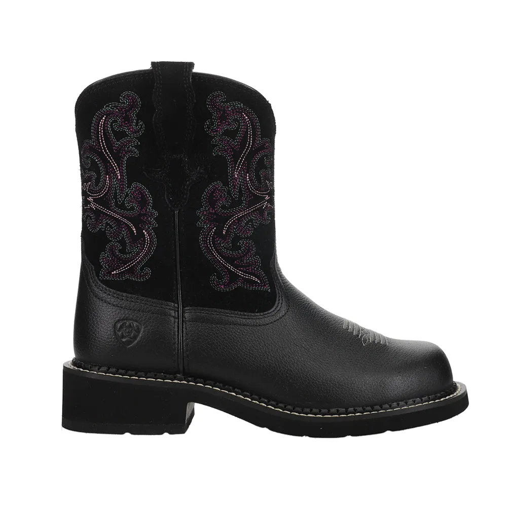 Tall Fur Boots Fatbaby II Embroidered Round Toe Cowboy Booties